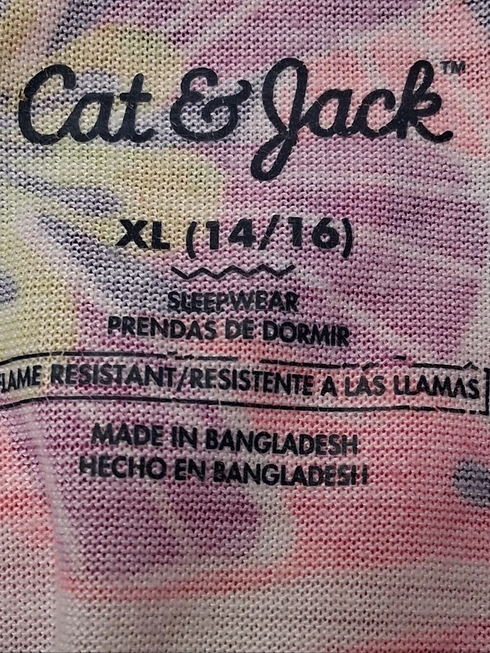 Cat & Jack Girl's 2 Piece Pajama Set   Size XL (12-14)